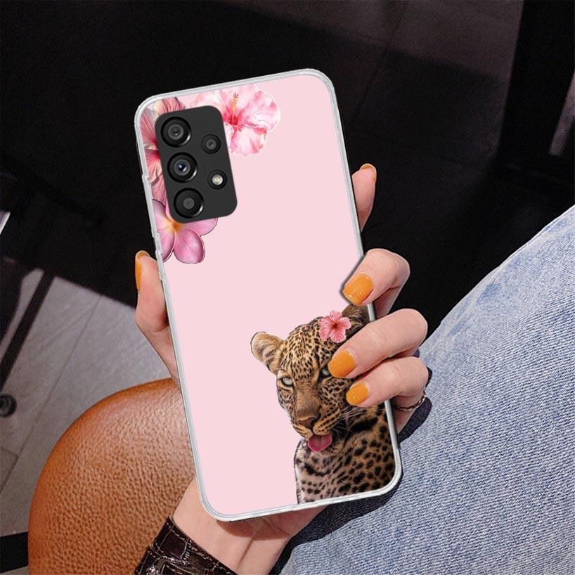 Pink Leopard Print Phone Case For Samsung Galaxy A52 A32 A22 A12 A51 A31 A50S A30S A20S A10S Note 20 Ultra 10 Plus S10 A72 A71 G