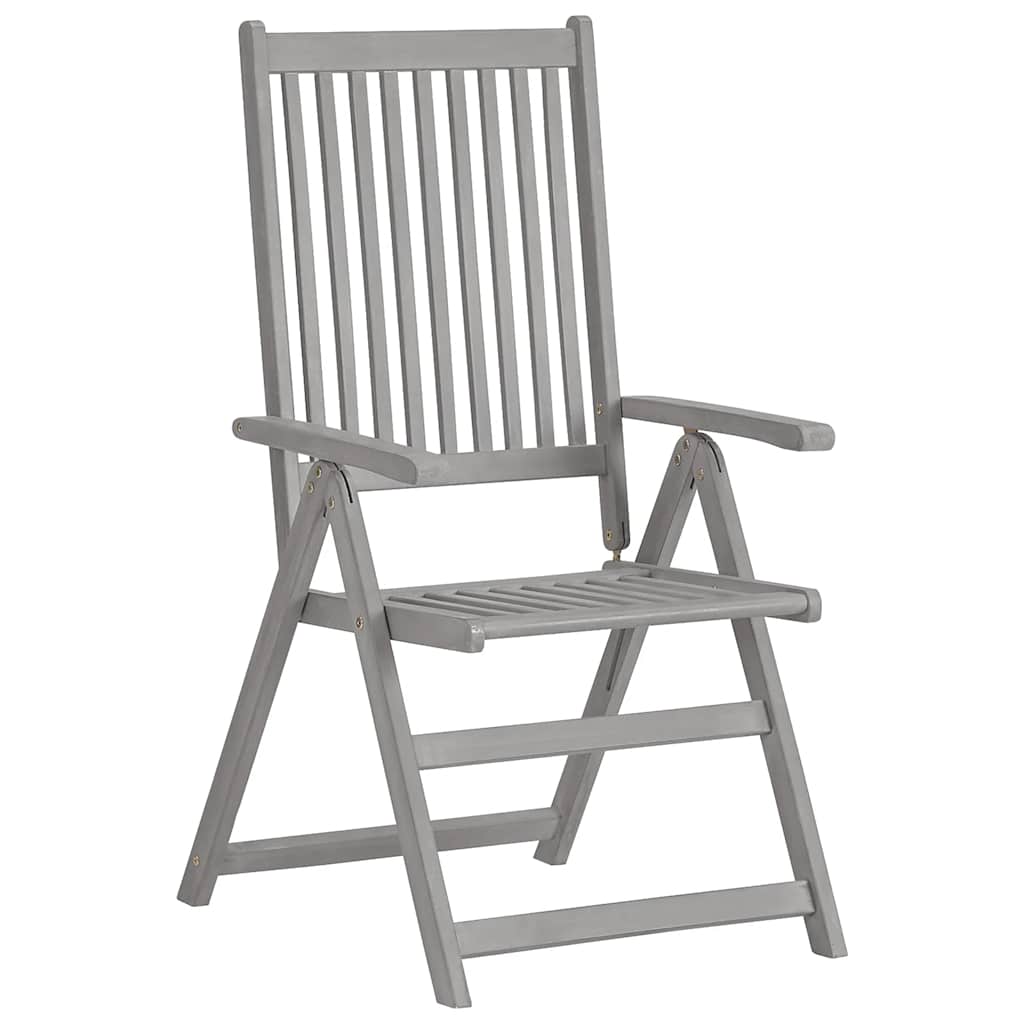 vidaXL Verstellbare Gartenstühle 4 Stk. Grau Massivholz Akazie