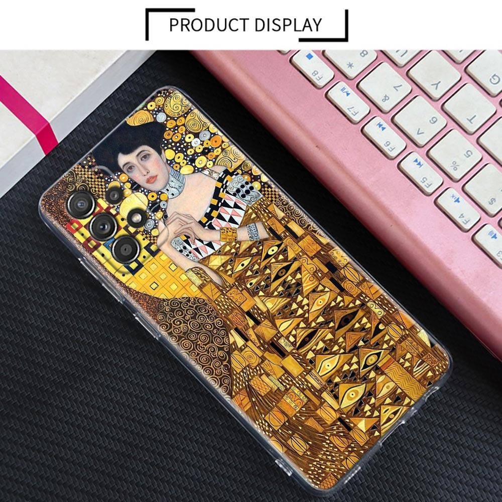 Kiss by Gustav Klimt Golden Freya's Tears Clear A55 Cases For Samsung Galaxy A52 5G A53 A72 A54 A73 A33 A32 A23 A35 Phone Cover