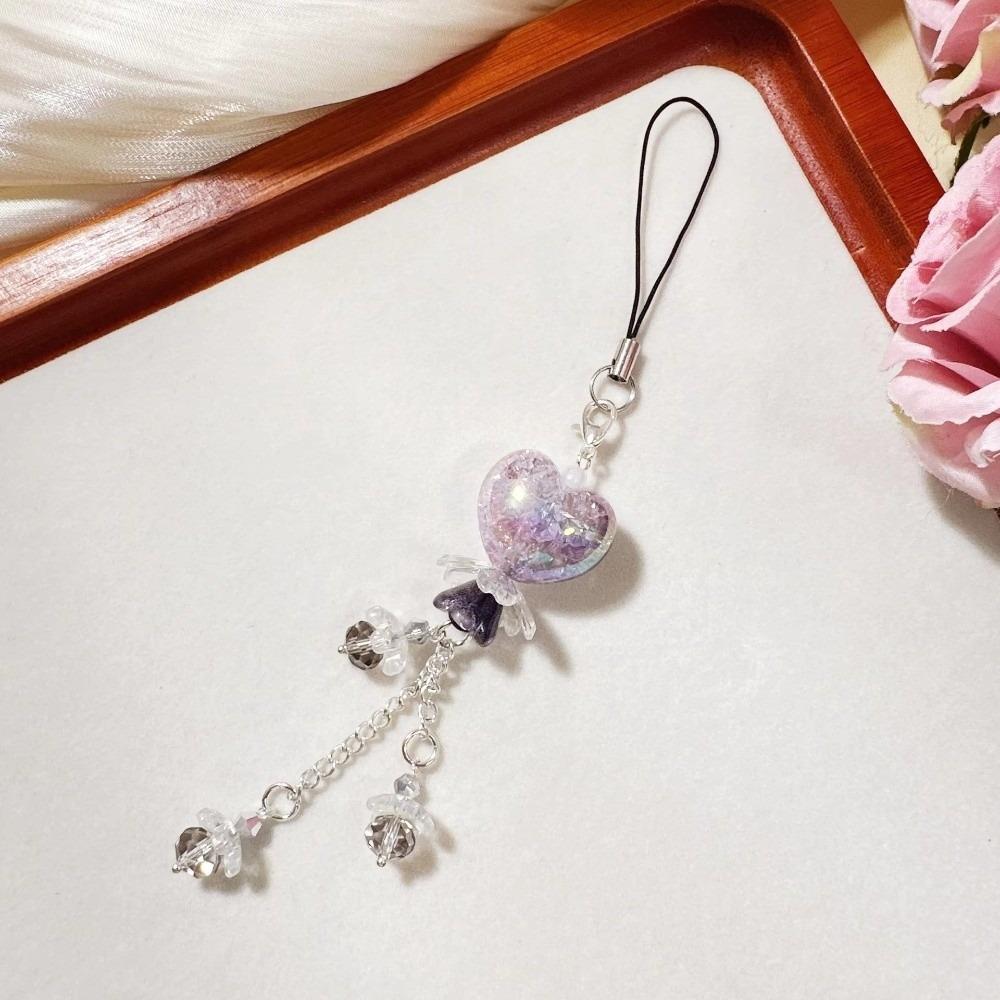 Chubby Heart-shaped Flower Guben Chain Keychain Floral Mobile Phone Pendant New Guben Pendant