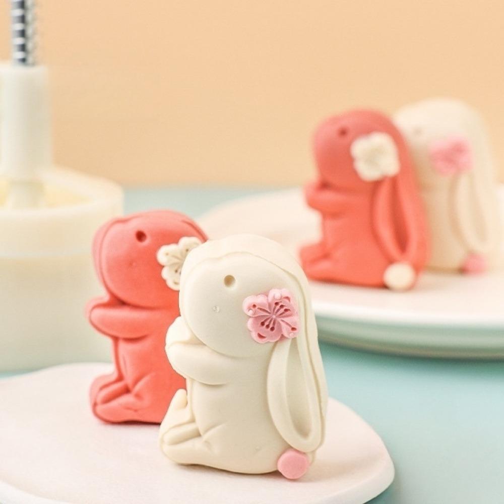 Embossed Rabbir Shape Mooncake Mold 3D Pastry Cookie Mold Mung Bean Cake Mold  Bakery
