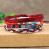 4 /24 Pcs Boho Surfer Bracelet Anklets Braided Bracelet Colorful String Rope Ankle Bracelets Waterproof Summer Beach Zircon