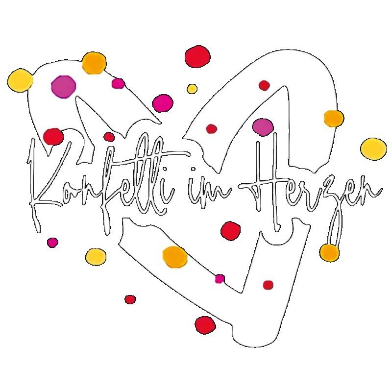 Oversized T Shirt Black Heart Pattern with Confetti and Konfetti Im Herzen Text Casual Wear for Women