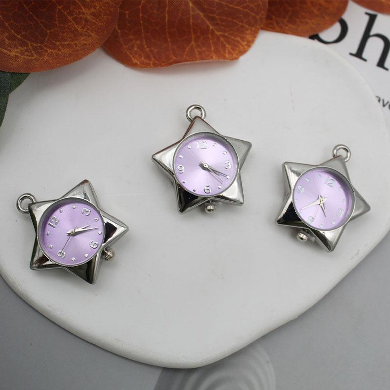Stjerne Lommeur Klokke Anheng Nøkkelring Pynt Retro Småting Veske Sjarm Dekor Lommeur Gave