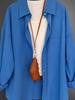 Plus Size Casual Long-Sleeve Plain Shirt for Spring and Autumn