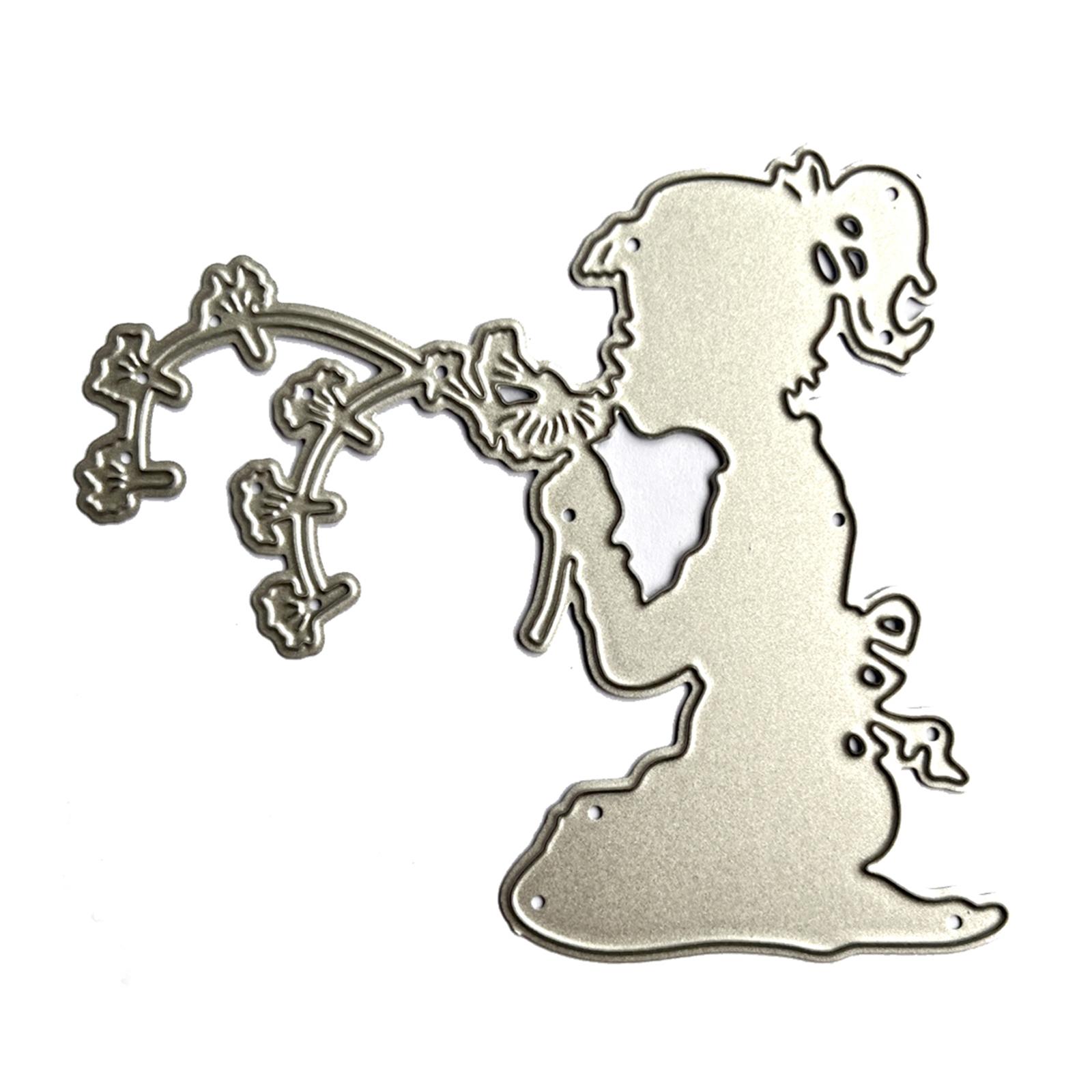 

Маленькая девочка металлический трафарет фея высечки для DIY тиснение шаблон для скрапбукинга формы фото карты украшения