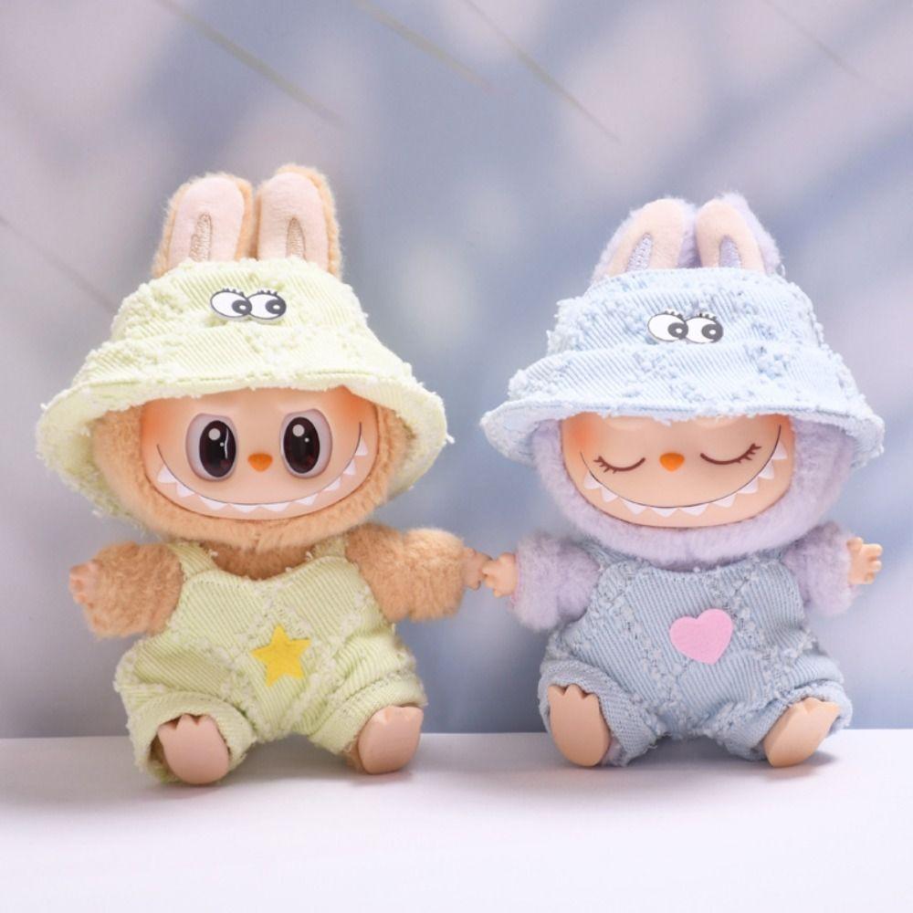 Big Eyes Labubu Time Doll's Clothes Two-piece Set 17cm Plush Dolls Clothes  Children Gift