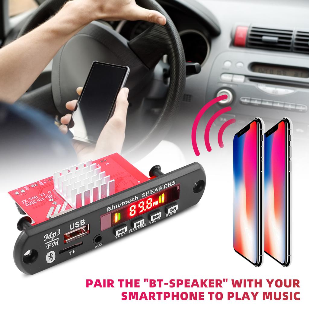 2x60W Verstärker Bluetooth 5.0 MP3 Decoder Board 8-24V MP3 Musik Audio Player Auto FM Radio Modul mit Fernbedienung für Lautsprecher