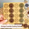 Kraft Retro Round Self-Adhesive Sealing Stickers for Envelopes, Packaging, and Bags