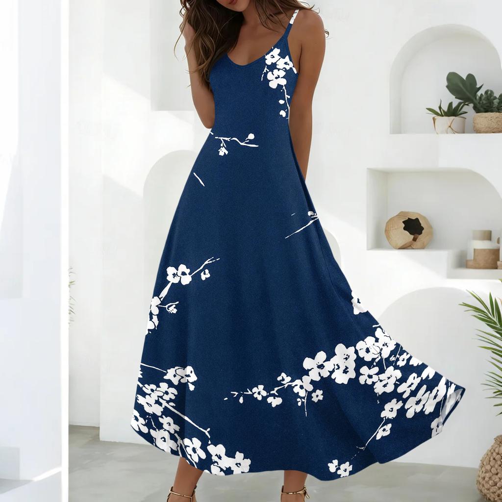 Summer Dresses For Women Dresses Long Flowy A Line Sleeveless Sundresses With Pockets