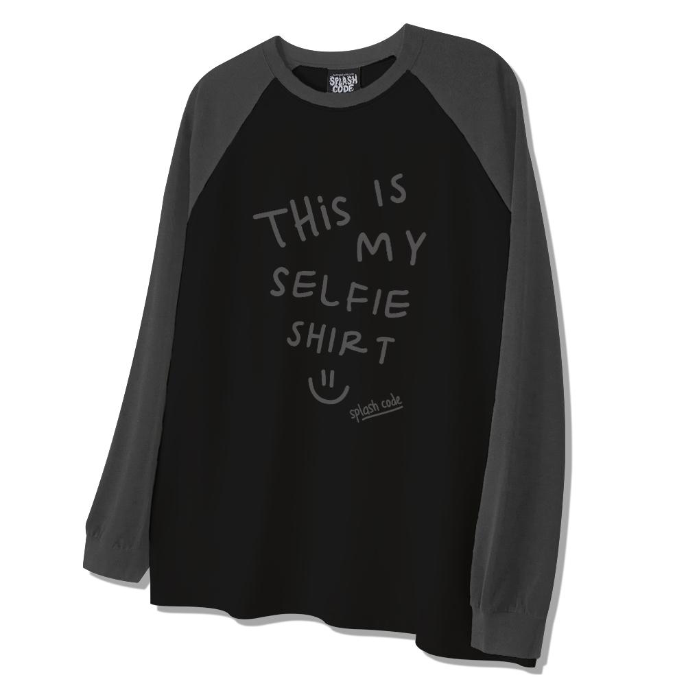 Seupeullaesikodeu Raglan Long Sleeve Black - Selfie Shirt Doddle