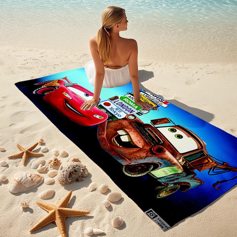 Lightning McQueen Beach Towel Outdoor Camping Beach Towel for Vacation Swim Outdoor Pool Absorbent Bath Towel