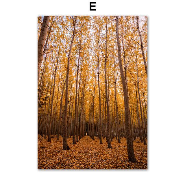 Maple Leaf Canvas Picture Paintings for Living Room Frameless Wall Art Prints Moutain Landscape Posters Modern Home Deocr No Frame