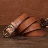 Women's Genuine Leather Engraved Copper Buckle First Layer Cowhide Casual Personality Retro Denim Thin Belt