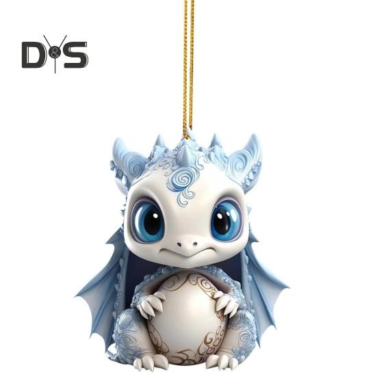 

Синий динозавр, подвесное украшение, однотонный акрил, милый мультяшный летающий дракон, автомобильное зеркало заднего вида, кулон, орнамент, фестиваль C