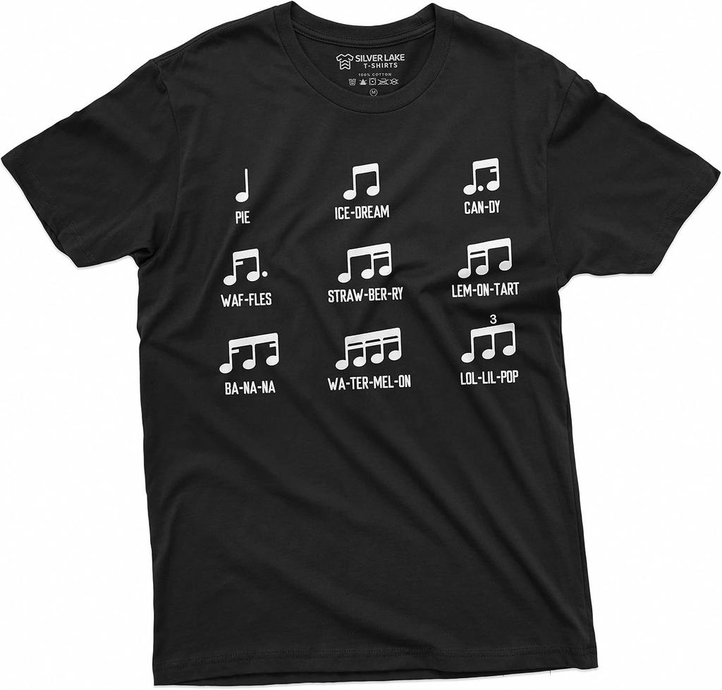 Funny Musical Notes t-Shirt Music Band Gifts Guitar Piano Violin Gift Ideas Mens Womens Tee