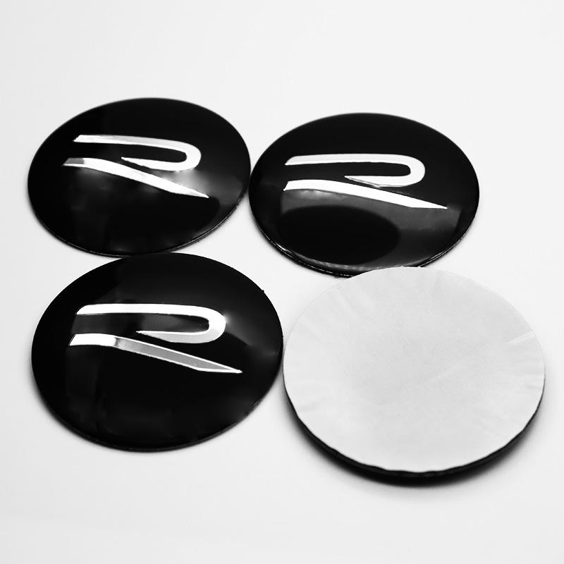 4 stk 56mm Bilhjul Senterskapsdeksel Klistremerker Navkapsel Biltilbehør For R Golf Motion GTI Polo Touran Octavia