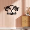 Custom Metal Sign Racing Flag Wall Art Personalized Address Plaque Home Office Decor