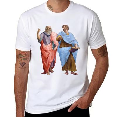 Platon und Aristoteles T-Shirt Designer T-Shirts für Herren Baumwolle lustiges T-Shirt