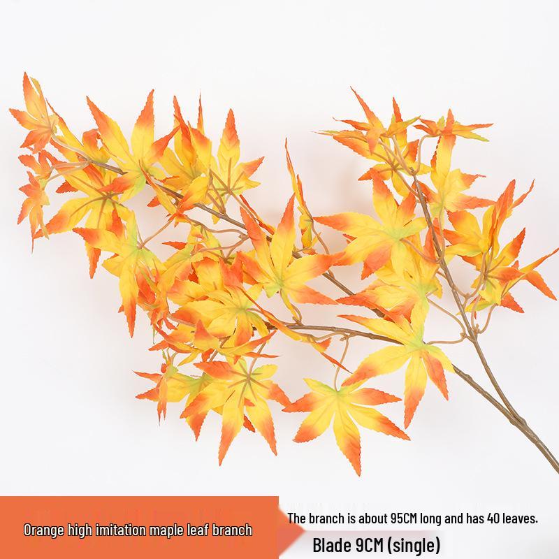 Artificial Red Maple Leaf Branch for Decoration and Landscaping