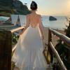Sanya Seaside Photo Backless Super Fairy Vacation Beach Dress High-end Dress Long Dress Gauze Dress Women