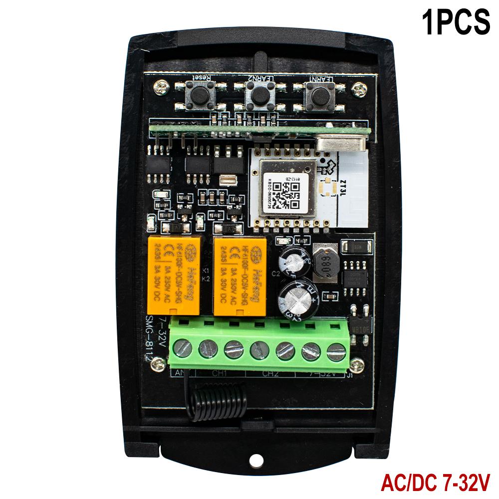Zigbee 2CH Switch Receiver Smart Remote Control 433MHz 433.92MHz Universal RF Receiver Relay Module For Garage Gate Door Zigbee 7-32V
