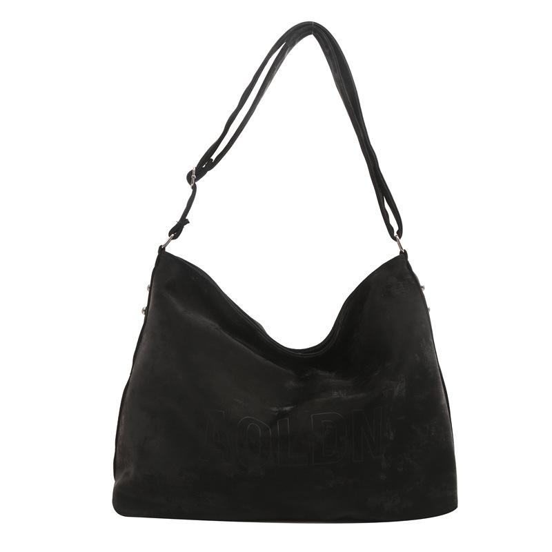 

Корейская версия повседневной сумки-мессенджера большой вместимости для женщин 2024 года, новая модная сумка-тоут, простая сумка через плечо для поездок на работу чёрный