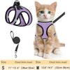 Harnais et Laisse Réglables pour Chat pour la Promenade - Harnais Gilet Anti-Évasion pour Chaton avec Maille Douce Réfléchissante pour Chiot Extérieur