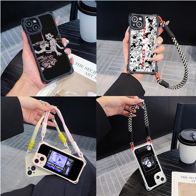 Ae82 Hunter X Hunter Anime Art Soft Phone Cases for iPhone 16 15 14 13 12 11 Pro Max 7 8 Plus XR with Wrist Strap Lanyard Corner Protection Back Cover