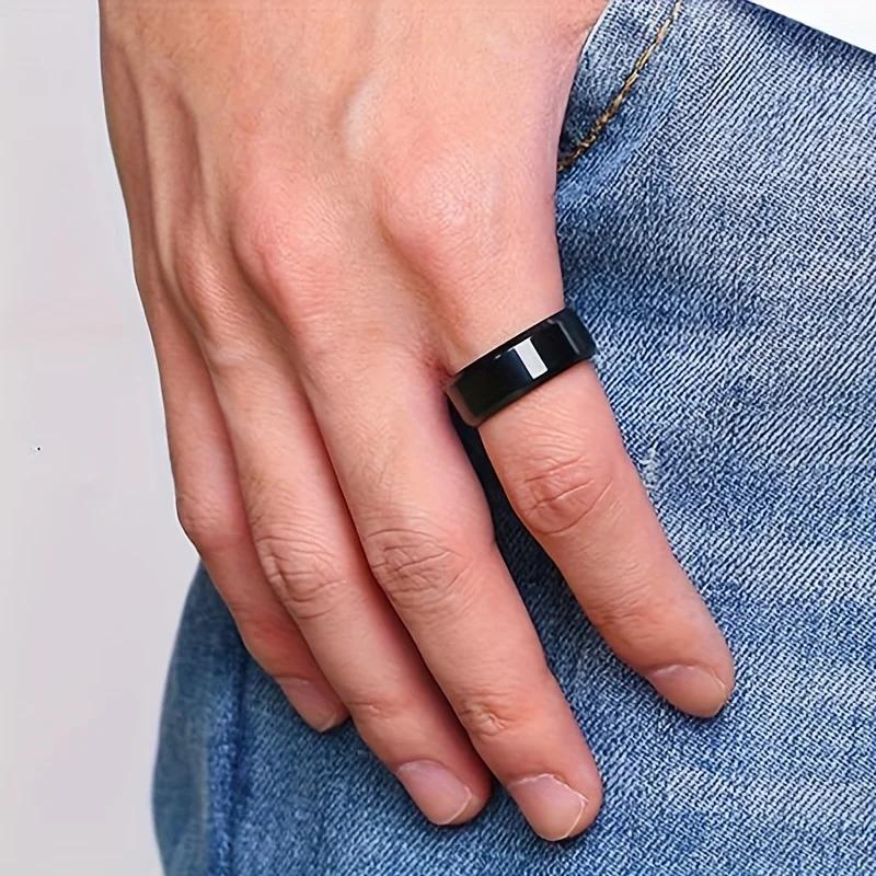 Stainless Steel Ring Classic Black Golden coppery Glossy Men Rings