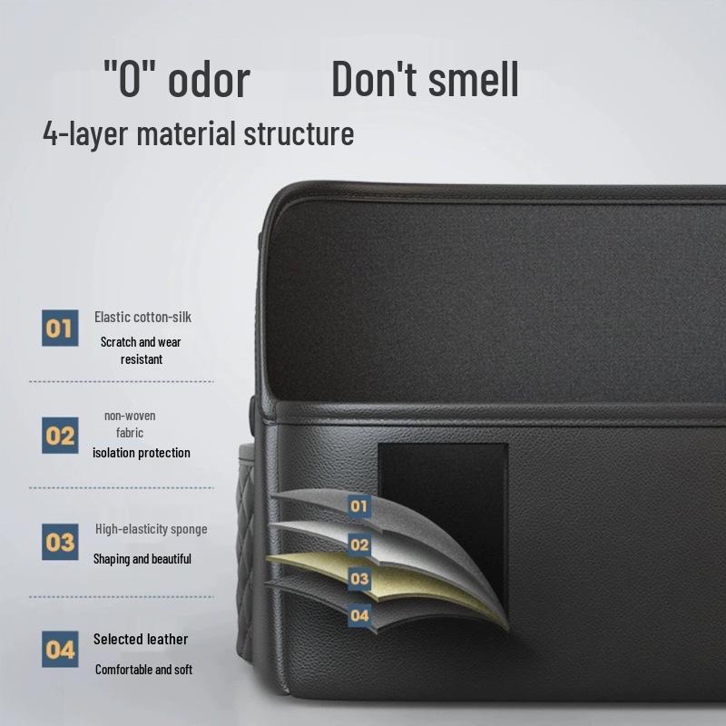 Organizér do mezery a na zadní stranu autosedačky z Nappa kůže: Multifunkční úložný vak