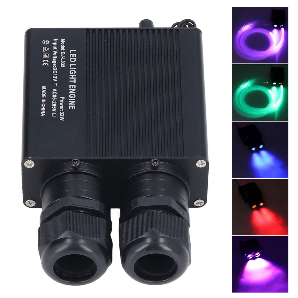Lichtquelle mit optischen Fasern RGBW Bluetooth App Musik Fernbedienung Dual-End-Glasfaser-Treiber 32W