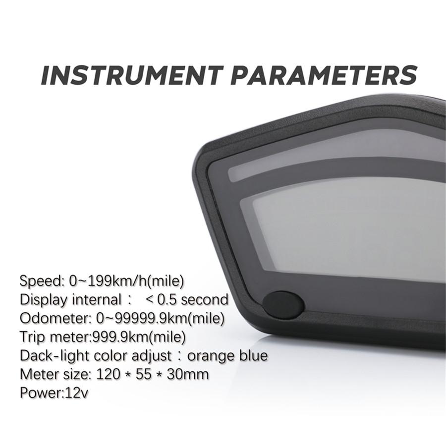Universal Motorcycle LCD Digital Gauge Panel Speedometer Tachometer Odometer For Motorbike Scooter Motocross ATV Enduro Etc