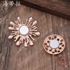 Nouvelle Broche Tournesol Émail Irrégulier à Boucle Magnétique, Broche Fleur Épineuse Multifonctionnelle pour Dames