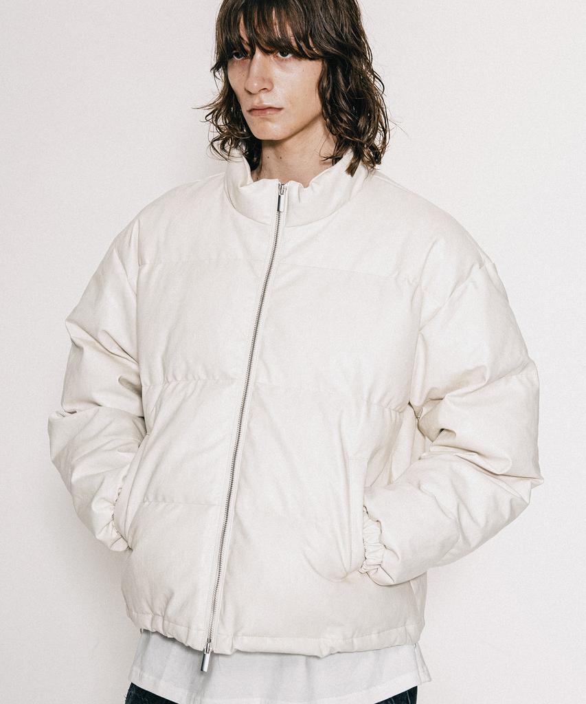 Vastic Semi-Over Leather Padded Jacket_Ivory