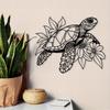 1pc Modern Marine Turtle Wall Sculpture Rust Resistant Iron Sea Turtle Art Horizontal Marine Theme Design Outdoor Home Office Easy Mount Decor