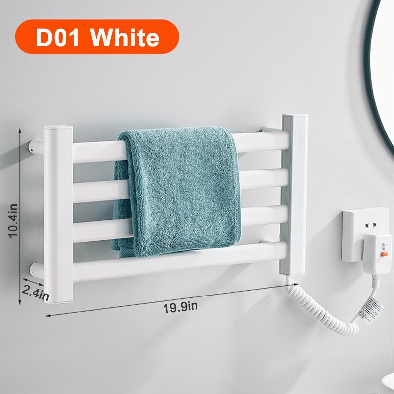 50W Smart Thermostatic Aluminum Bathroom Heated Towel Rack Electric Heating Towel Rail Shelf Clothes Sterilizing Towel Warmer Dryer 220V 50Hz