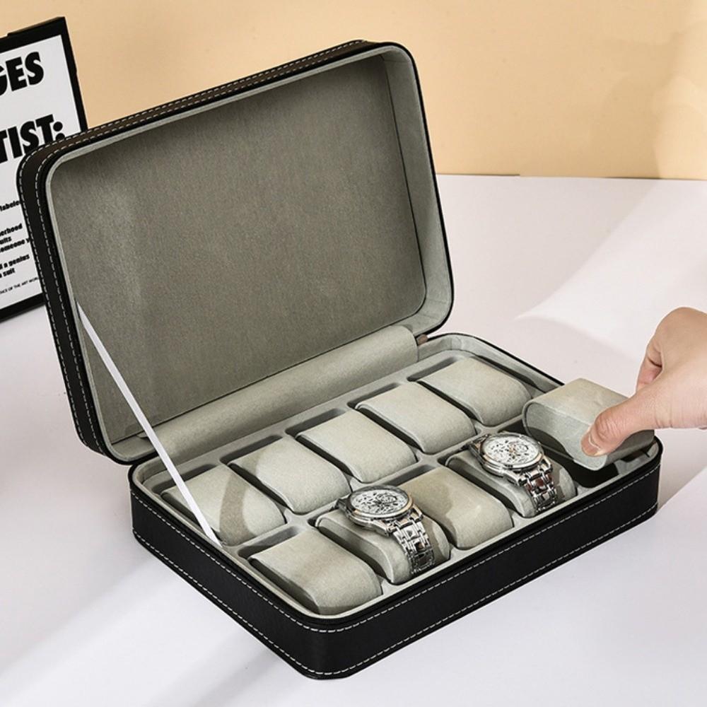 Zipper Watch Storage Box 6/10/12 Grids Watch Organizer Watch Display Box  Father's Day Gifts
