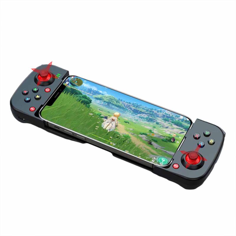 Controlador de juego inalámbrico Bluetooth, mango de juego móvil extensible, Compatible con