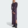 Adidas Originals Elongated Dress Solid Color Long Side Split Sports Slim Fit Long Sleeve Dress Women Dresses Purple IS4590