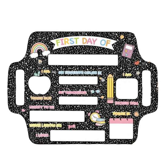 Kids Study Planner First and Last Day of School Board Sign for Kids, Reusable Wooden Cute Desktop Decor Chalkboard Sign, Writing Daily Notes Schedules
