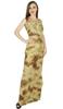 Bimba Women Long Rayon Maxi Dress Tie & Dye Brown Summer Wear Sleeveless