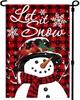 Let It Snow Snowman Snowake Christmas Garden Ag 12x18 Inch Outdoor-Double Sided Snowman Winter Yard Ags