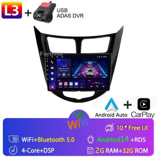 Fortress Android 10 Car Radio For Hyundai Solaris Verna Accent 2010 - 2016 Multimedia Video Player Navi GPS 2 Din DVD Head Unit