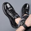 Fashion Summer Genuine Leather Hallow White Sneakers for Men Fashion Casual Air Cushion Platform Shoes Male Lace Designer Shoes Man
