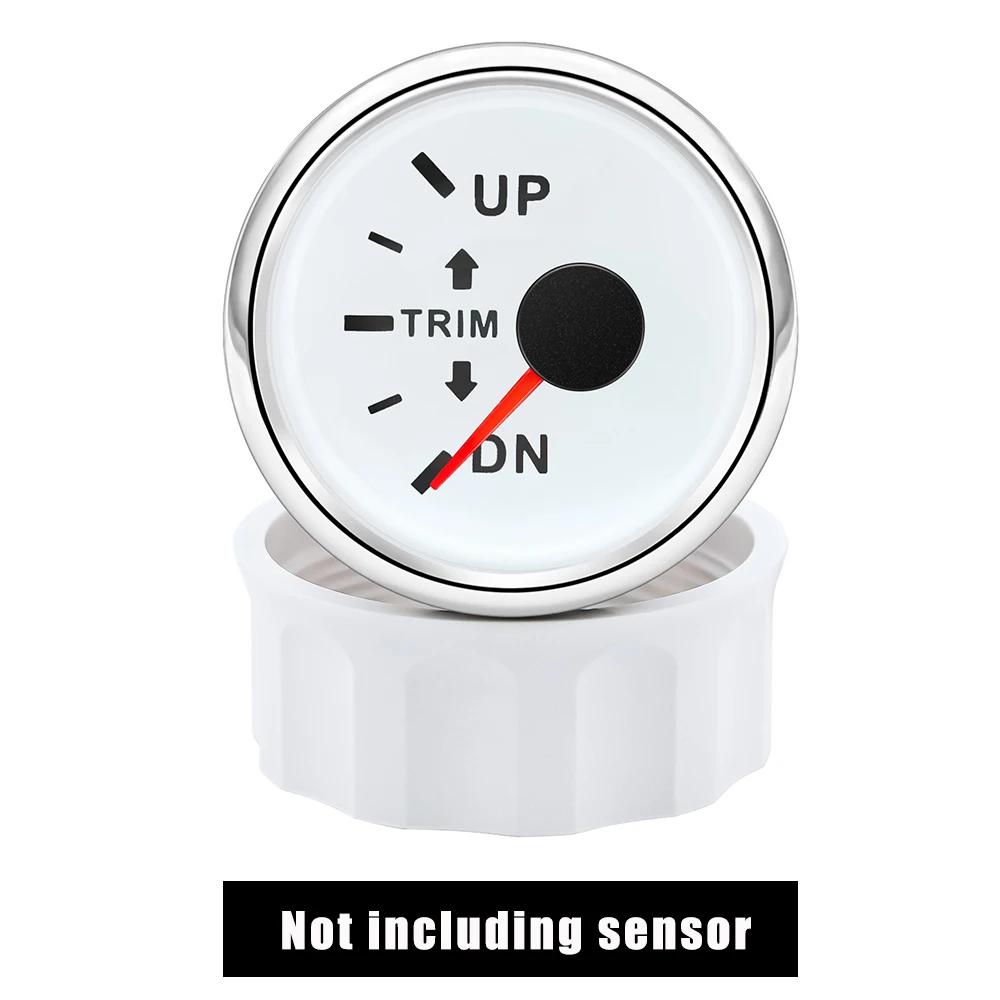 0-190 Ohm 52mm UP-DN Right Side Trim Meter Waterproof Trim Gauge with Red Backlight Stainless Steel Bezel Car Accessories