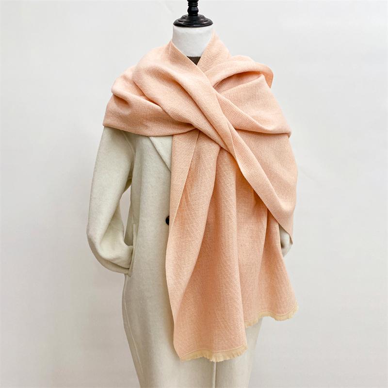 Women Winter Warm Luxury Imitation Cashmere Scarves Solid color Fashion Shawl Wrap Ladies Blanket Foulard Pashmina Bandana Scra