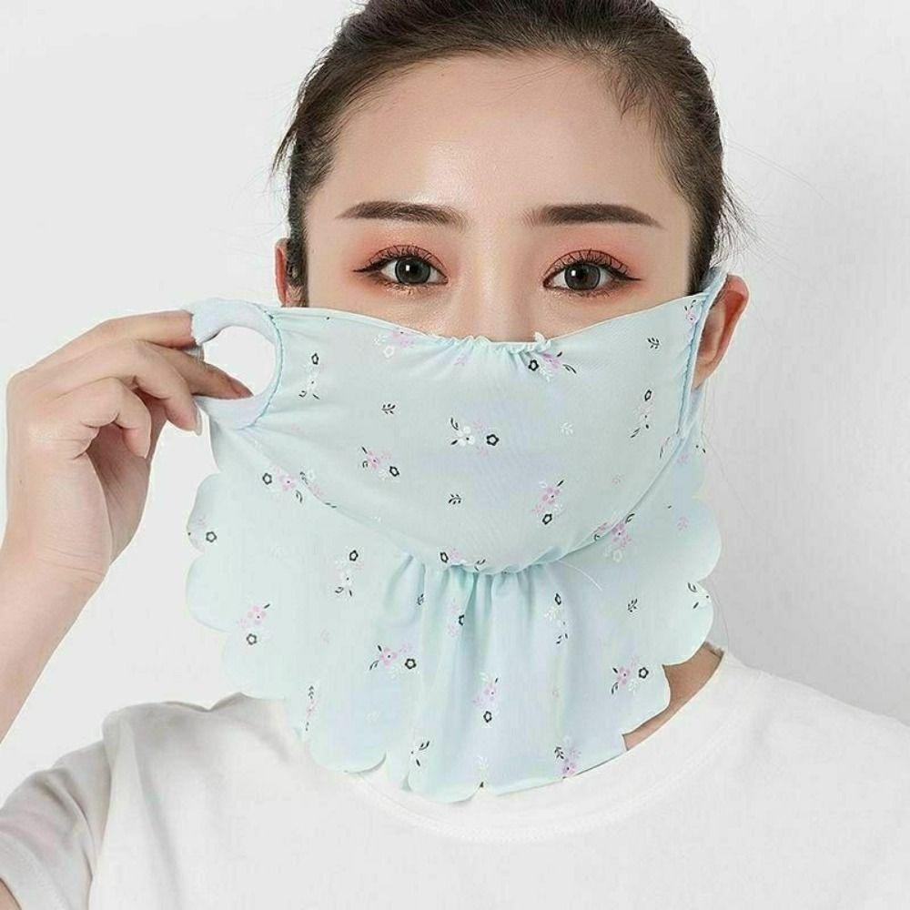 

Sunscreen Veil Face Cover UV Protection Face Gini Mask Thin Ice Silk Mask Hiking синій