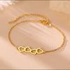 Sweet Hollow Heart Charm Bracelet Stainless Steel Gold Women Bracelets Jewelry Mother's Day Gift