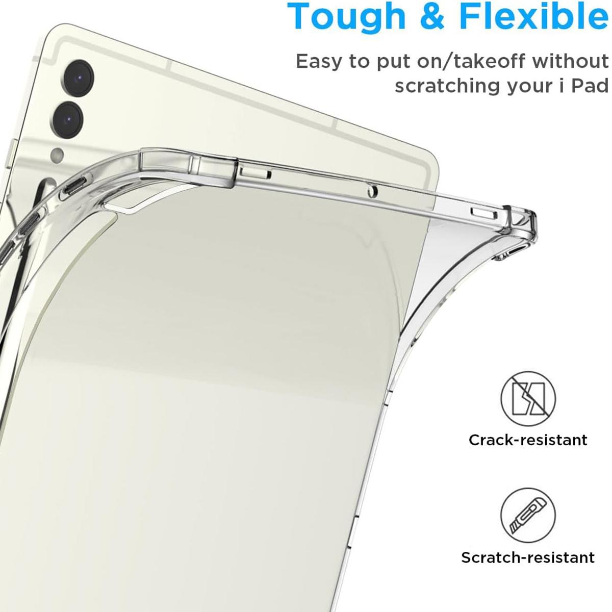 

For Samsung Galaxy Tab S9 FE+ Case HD Clear Shell Drop-proof Protective Tablet TPU Cover A
